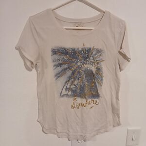 Hollister-co Men's White and Cream T-shirt